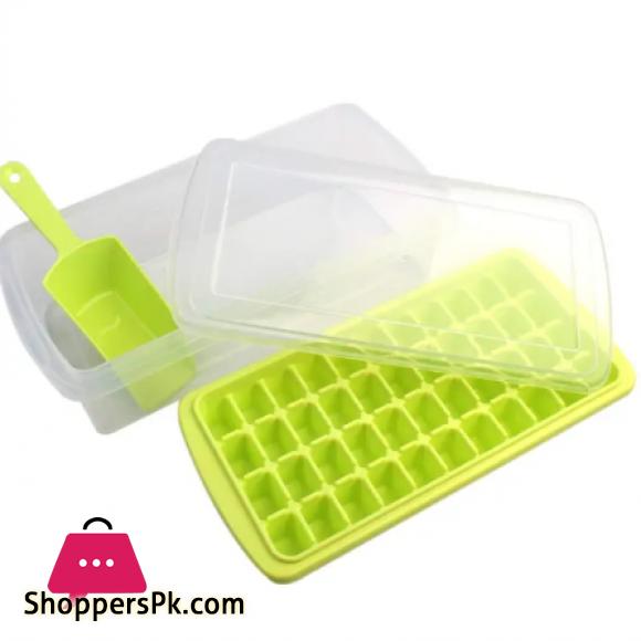 Glacier Ice Cubes Tray (33 Cubes) with Ice Lifter and storage