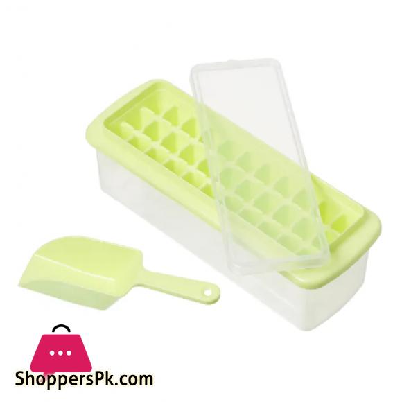 Glacier Ice Cubes Tray (33 Cubes) with Ice Lifter and storage
