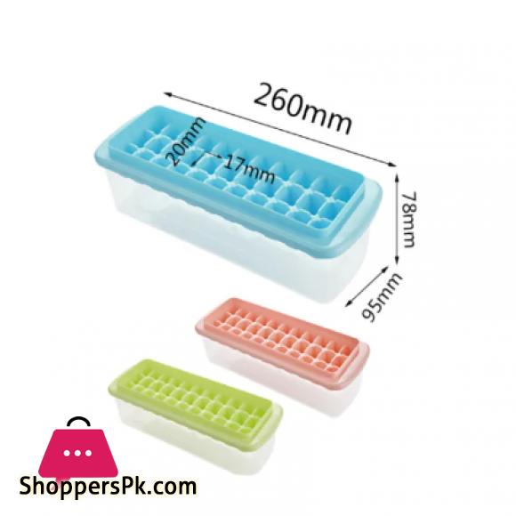Glacier Ice Cubes Tray (33 Cubes) with Ice Lifter and storage