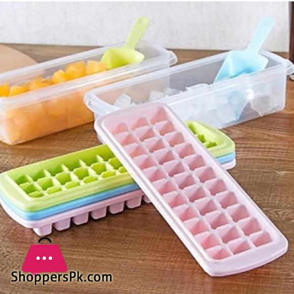 Glacier Ice Cubes Tray (33 Cubes) with Ice Lifter and storage