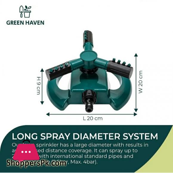 High quality Automatic Rotating Plastic 3-arm garden sprinklers for garden 360 irrigation system