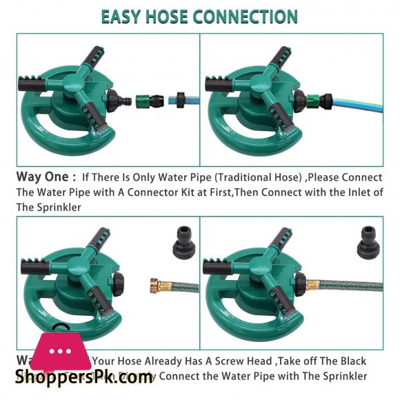 High quality Automatic Rotating Plastic 3-arm garden sprinklers for garden 360 irrigation system