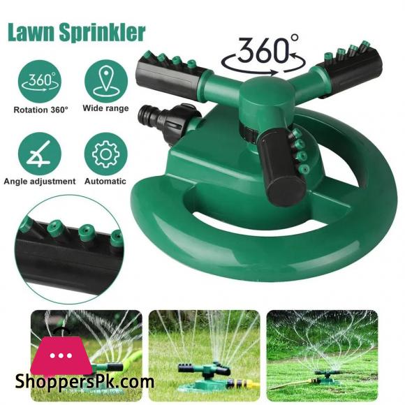 High quality Automatic Rotating Plastic 3-arm garden sprinklers for garden 360 irrigation system