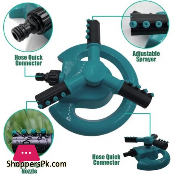 High quality Automatic Rotating Plastic 3-arm garden sprinklers for garden 360 irrigation system
