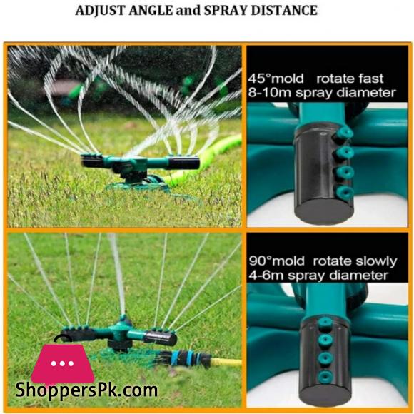 High quality Automatic Rotating Plastic 3-arm garden sprinklers for garden 360 irrigation system