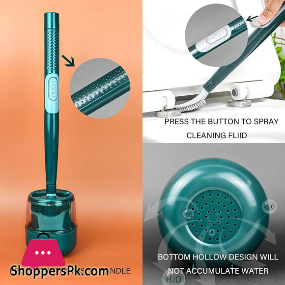 Household Silicone Toilet Brush Wall HangingToilet Brush and Holder Set Punch Free Wall Hanging Long Handle Toilet Brush 16.5 X 3.9 Inch Liquid Tongue Type Set with Base Bottle (White, 42x10x10cm)