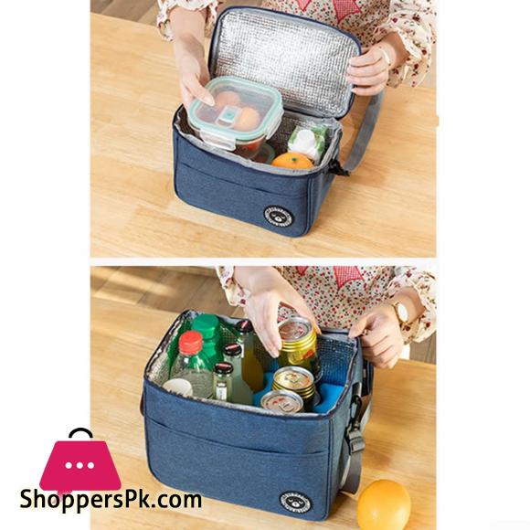 Insulation HOT and COLD Lunch Bag with Strap Canvas Bags Fresh Handbag Thickened Aluminum film Bag