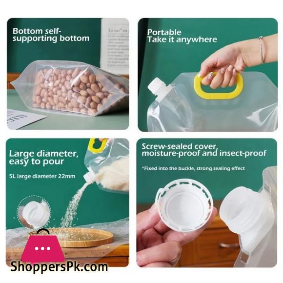 Kitchen Storage Bag Grain Moisture-proof Sealed Bag Insect-proof Transparent Portable Food-grade Storage Bag