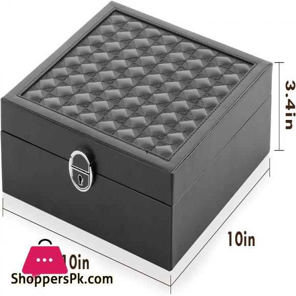 Leather Jewelry Box Multi Layer Large Capacity Multi Function Jewelry Storage Box Ear Studs Rings Jewelry Organizer