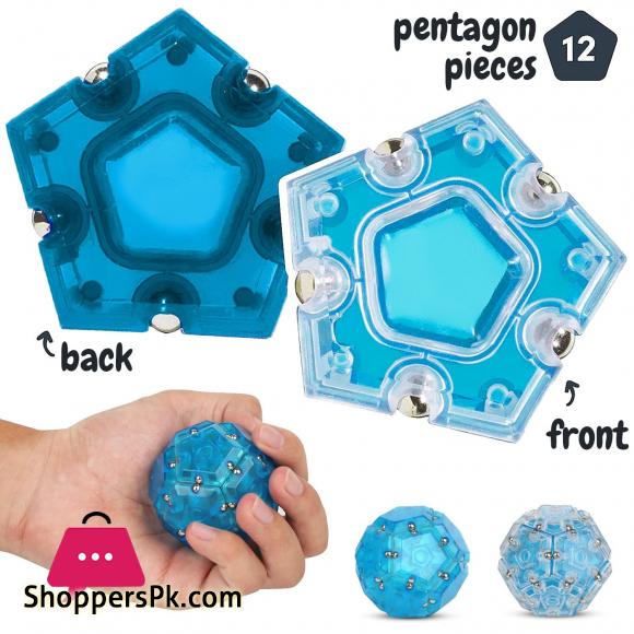 Magnetic Fidget Sphere, 12 Pcs Set Pentagons Puzzle Sphere Magnet Fidget Toys Fidget Balls Building Blocks Stress Relief Desk
