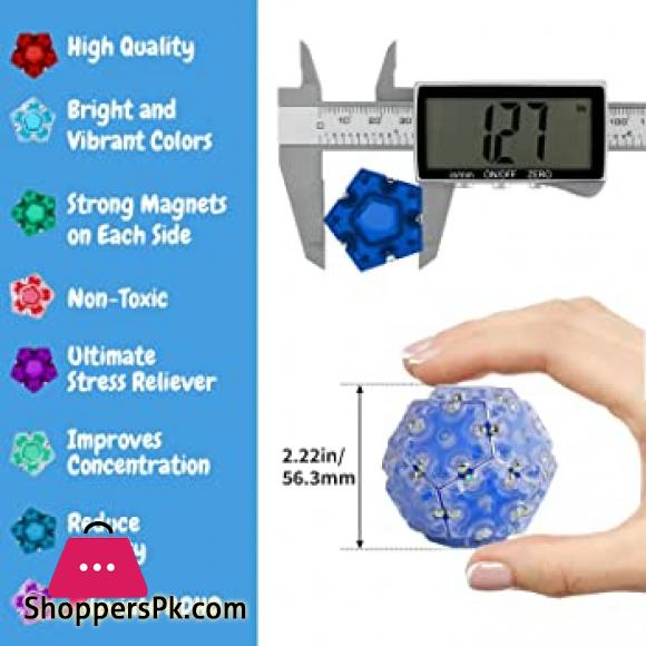 Magnetic Fidget Sphere, 12 Pcs Set Pentagons Puzzle Sphere Magnet Fidget Toys Fidget Balls Building Blocks Stress Relief Desk