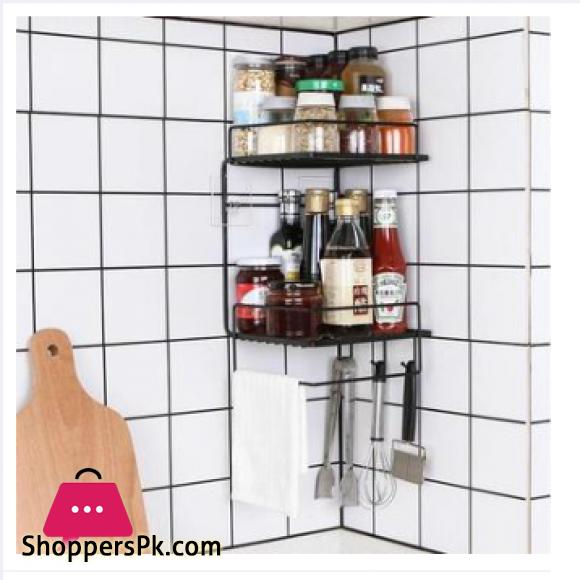 Multifunctional 2 Tier Corner Bathroom And Kitchen Shelves Storage Wall Mounted Durable Shower Caddy Organizer Rack for Kitchen Toilet