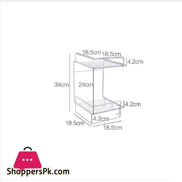 Multifunctional 2 Tier Corner Bathroom And Kitchen Shelves Storage Wall Mounted Durable Shower Caddy Organizer Rack for Kitchen Toilet