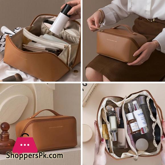 Multifunctional Portable Large Capacity Travel Cosmetic Bag with Handle Makeup Organizer Bag