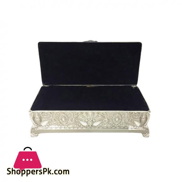 ORCHID Pewter Metal Jewellery Box Silver TA1301