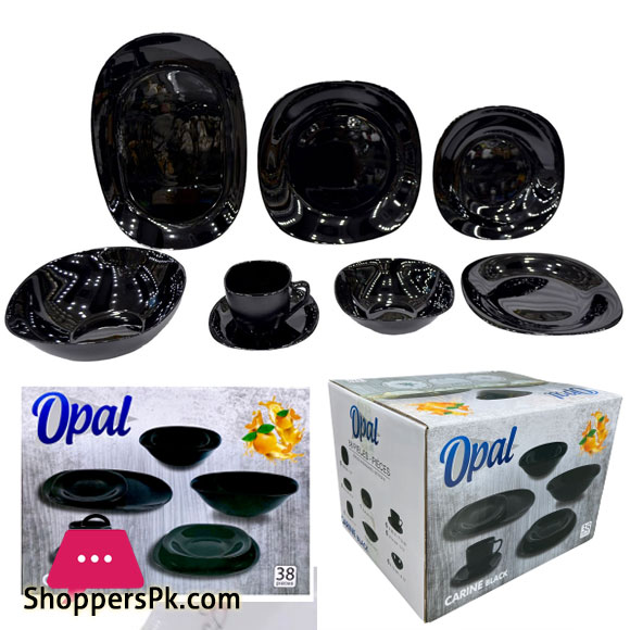 Opal 1 More Dinner Set of Black Square 6 & 8 Person Dinner