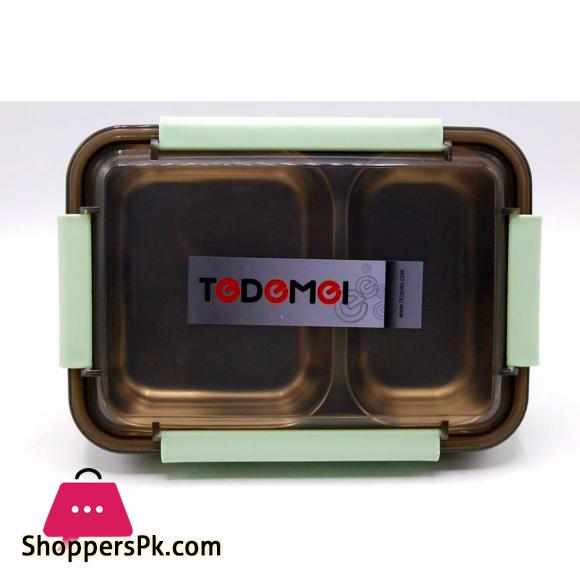 Tedemei Stainless Steel 2 Compartment Leak Proof Lunch Box portable Separated Office/Students Lunch Box