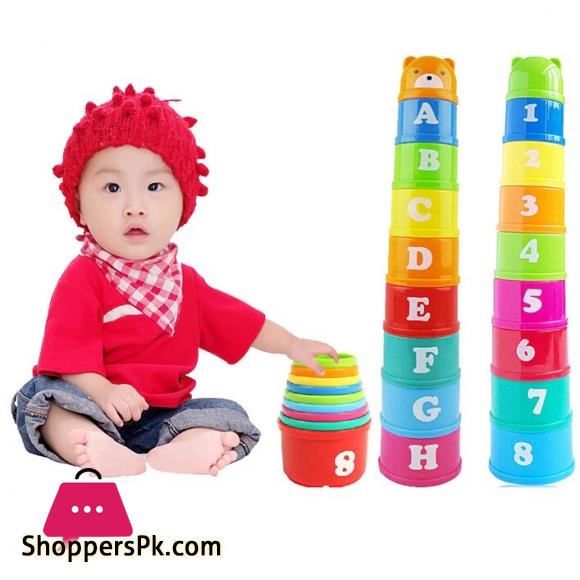 Toys Stacking Cups 1 till 10 model number 617 for kids Education Learning and Fun Rainbow Cups Stacking Tower Mini Bear Toy Gifts