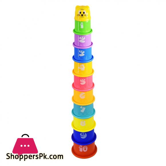 Toys Stacking Cups 1 till 10 model number 617 for kids Education Learning and Fun Rainbow Cups Stacking Tower Mini Bear Toy Gifts