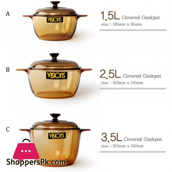 VISIONS® 6-pieces Glass Cookpot Cookware Set