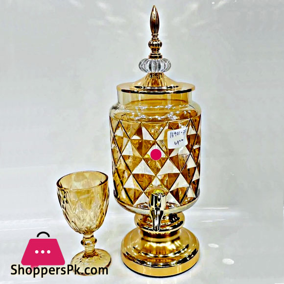 Amber Gold 7pcs Decanter Set for Table Serving