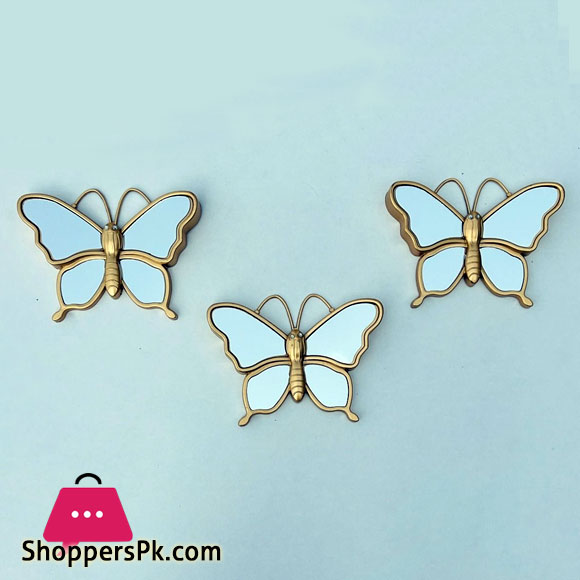 Butterfly Wall Mirror Set for Dining Room Drawing Room Wall-3Pcs