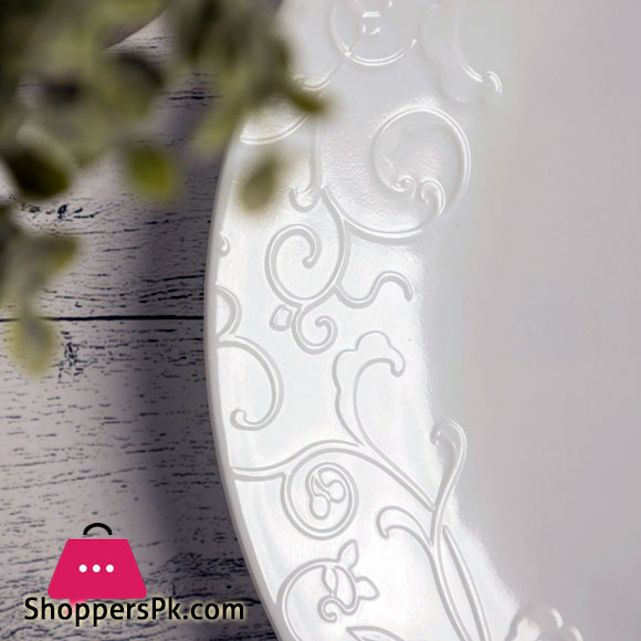 Corelle Embossed Bella Faenza Luncheon 18 Pcs Plate Set First Time In Pakistan