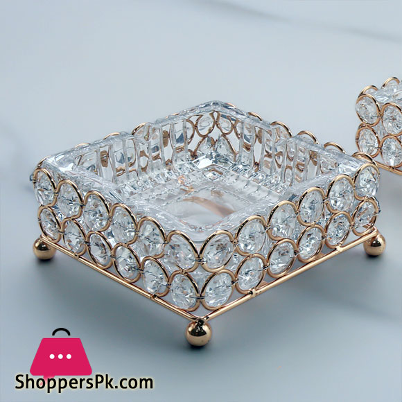 European Glass Ashtray Ashtray Hand Beaded Decorative Living Room Ashtrays Modern Dining Room Desktop Ash Tray Home Decoration