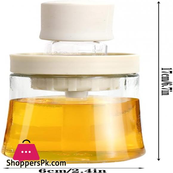 Olive Oil Dispenser with Silicone Brush 1 Piece ,Glass Olive Oil Measuring Dispenser,Portable Cooking Oil Bottle for BBQ,Baking