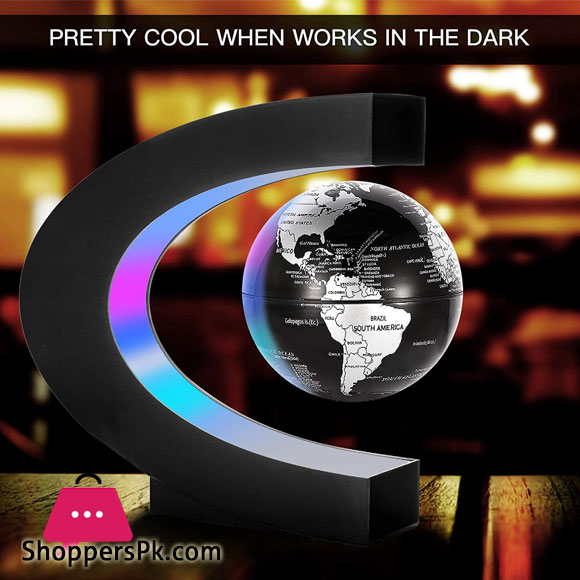 Magnetic Levitation Floating World Map Globe with C Shape Base, Floating Globe