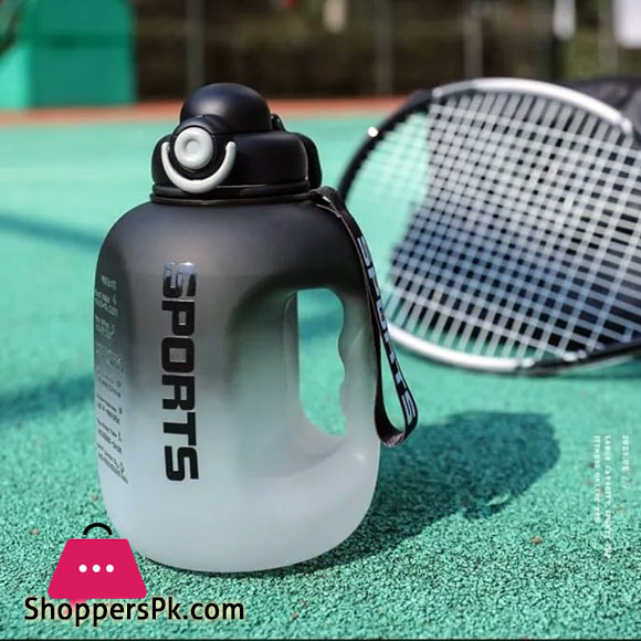 Motivational Sports Water Bottle with Time Marker & Straw, Leakproof BPA Free Reusable Fitness Water Jug for Gym, Work and Outdoor 1.6L Large