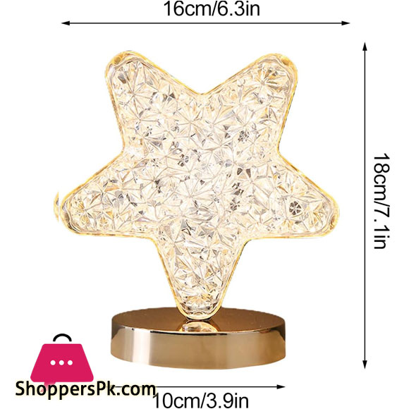 Nordic Star Creative Acrylic Crystal Table Lamp Touch Color Changing Bedside LED Night Lights