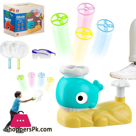 Outdoor Games for Children from 3 4 5 6 7 8 9 10 Years, Whale Flying Saucer Flying Disc Outdoor Toy, Flying Disc Launcher Garden Toy, Gifts
