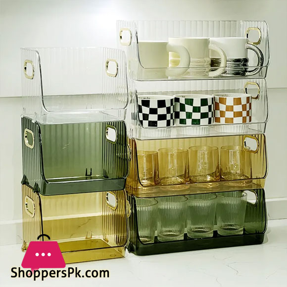 Stackable Desktop Storage Box Cosmetics Makeup Organizers Acrylic Shelf Storage Box Mask Storage Basket Organizer for Bathroom Small - 1Pcs