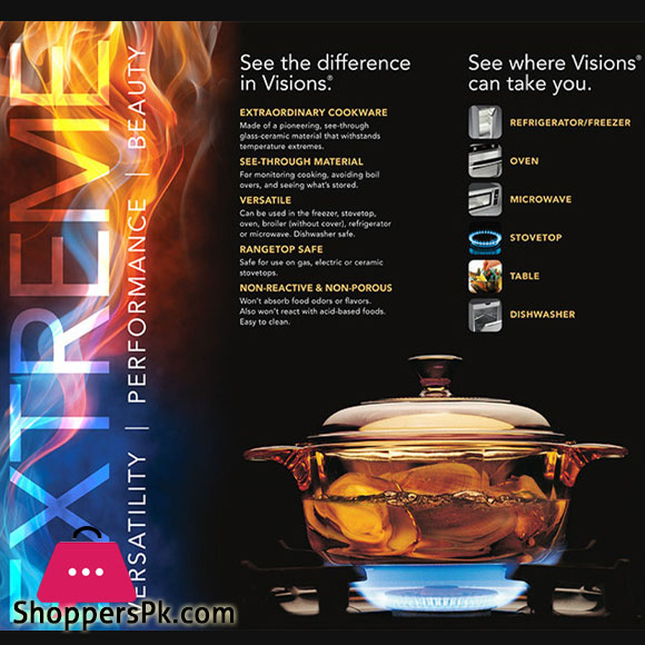 VISIONS® 6-pieces Glass Cookpot Cookware Set