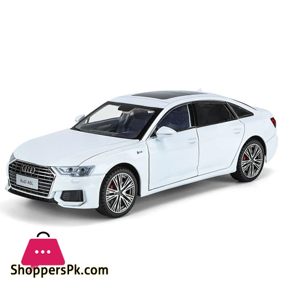 1:18 Audi A6 Limousine Alloy Die Cast Toy Car Model Sound and Light Pull Back Toy Collectibles