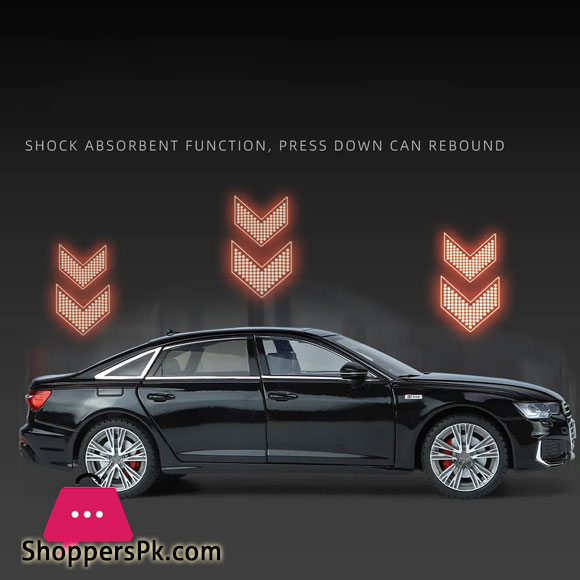 1:18 Audi A6 Limousine Alloy Die Cast Toy Car Model Sound and Light Pull Back Toy Collectibles