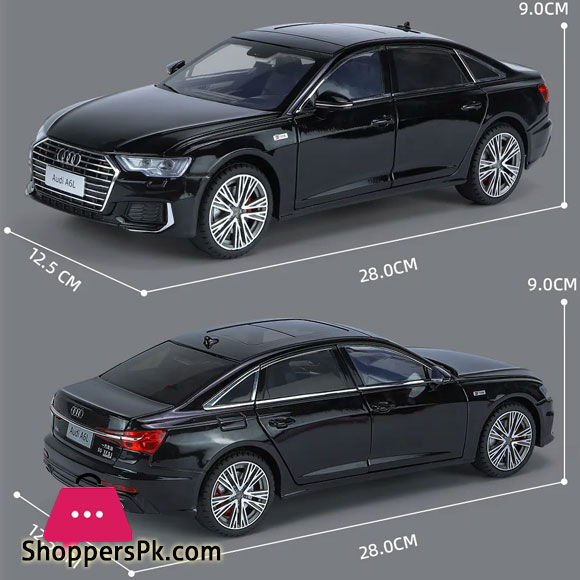1:18 Audi A6 Limousine Alloy Die Cast Toy Car Model Sound and Light Pull Back Toy Collectibles