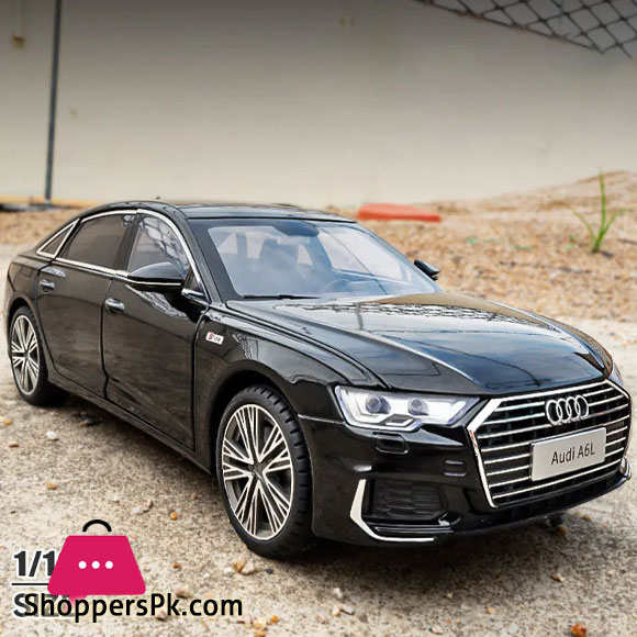 1:18 Audi A6 Limousine Alloy Die Cast Toy Car Model Sound and Light Pull Back Toy Collectibles