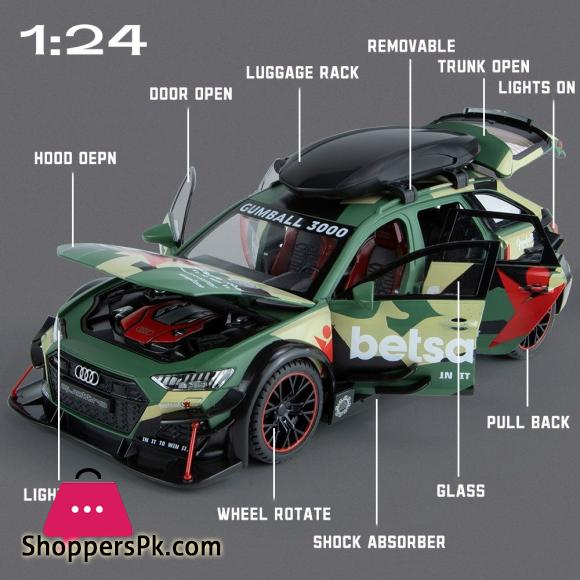 1:24 AUDI RS6 Sports diecast model car lights sounds