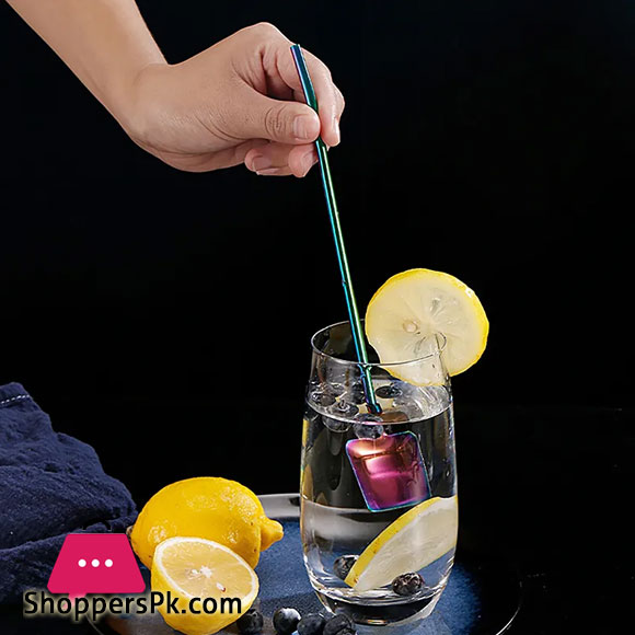 2 in 1 Zoows Spoon Creative Stainless Steel Reusable Straw Spoon Pack of 3