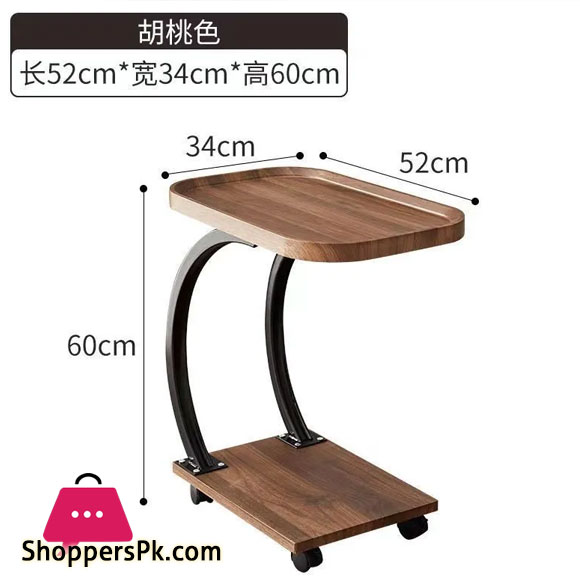 2 Tier U-Shaped Movable Desk C-Shaped Design Coffee Table Side Rack