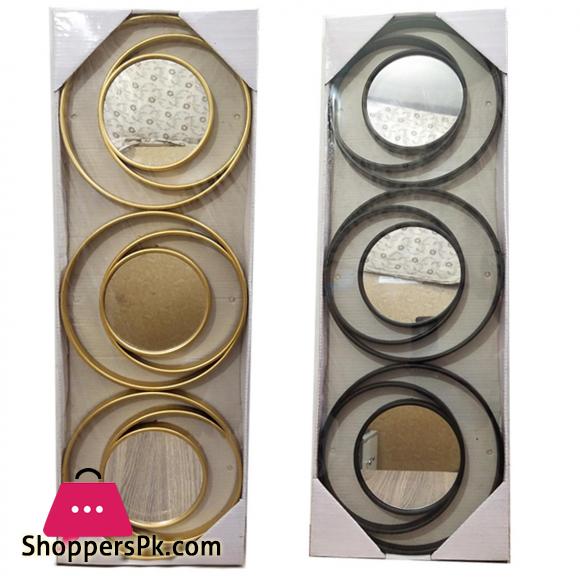 3 Piece Ringo Style Wall Mirror Set For Wall Decorations Home Decoration