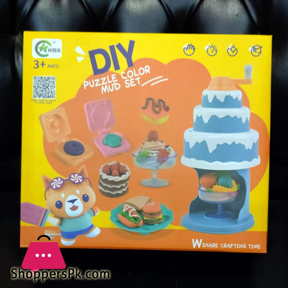 3D Clay Tool Modeling Play Dough Cake Machine Kit Pretend Play Color Mud Toy Set for Kids Play