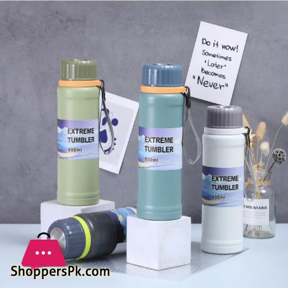 800ml Solid Color Stainless Steel Tumbler Travel Mug Gym Workout Water Bottle Thermos Sports Vacuum Insulated Flask