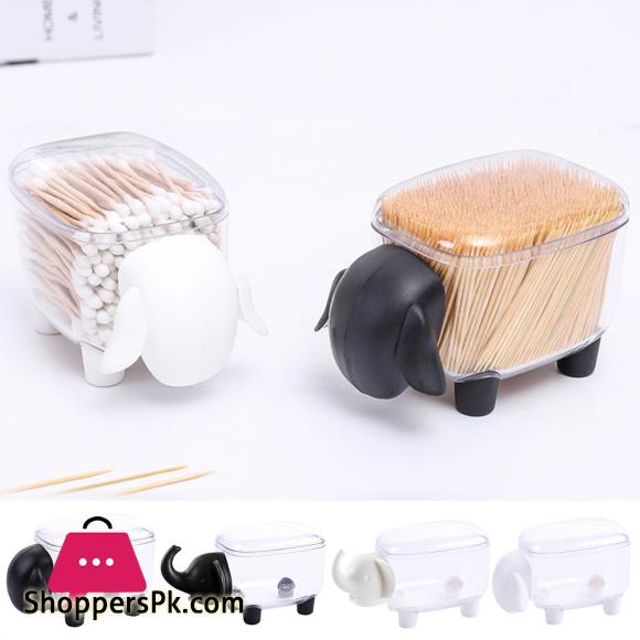 Cotton Swab Storage Box Sheep Elephant Dust-proof Toothpick Holder Organizer
