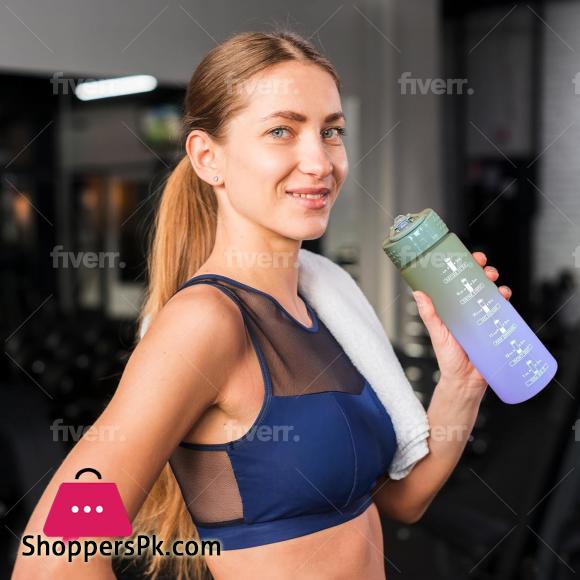 Gradient Color 3 Pcs Water Bottle Set BPA Free Plastic Water Bottle