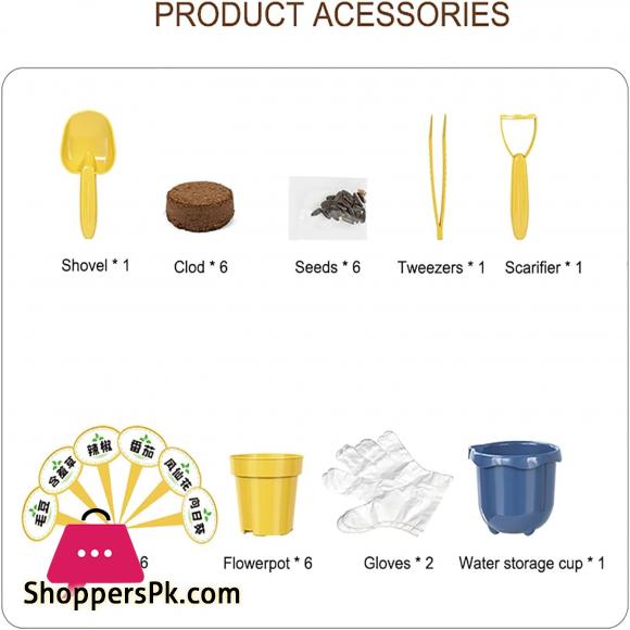 Kids Planting Kit Kids Gardening Set Mini-Greenhouse Included Gardening Gifts Easy for Novices to Grow Plant Flowers or Vegetables