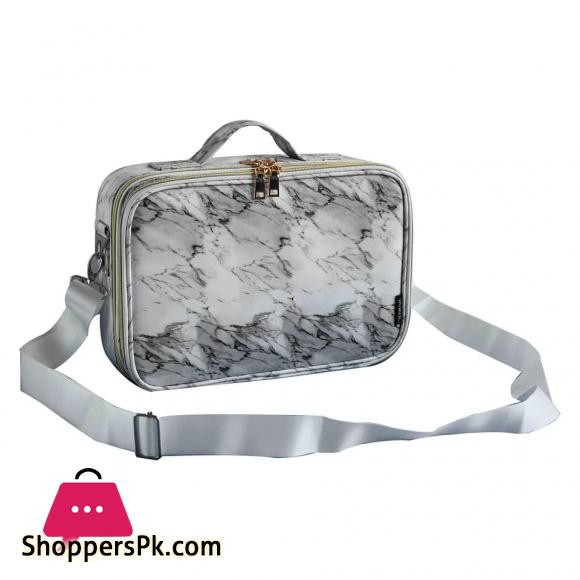 Professional Portable Marble Design Makeup Cosmetics Travel Makeup Artist Storage Bag With Compartment for Cosmetics Makeup Brushes Toiletry Travel Bag Organizer