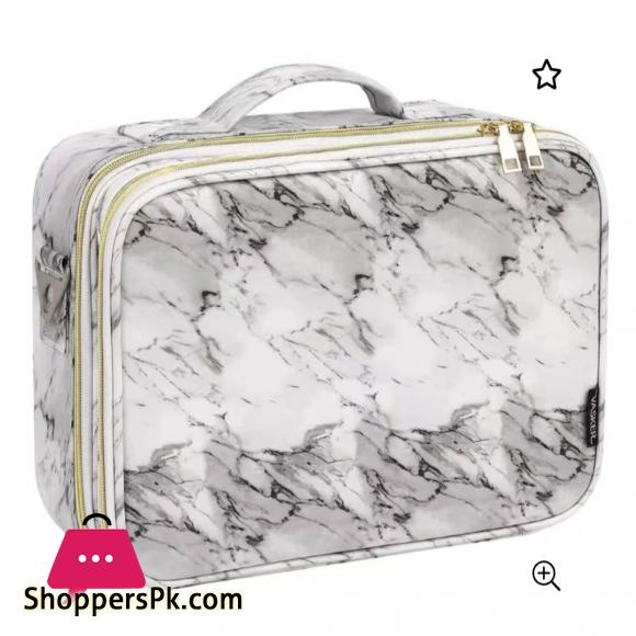 Professional Portable Marble Design Makeup Cosmetics Travel Makeup Artist Storage Bag With Compartment for Cosmetics Makeup Brushes Toiletry Travel Bag Organizer